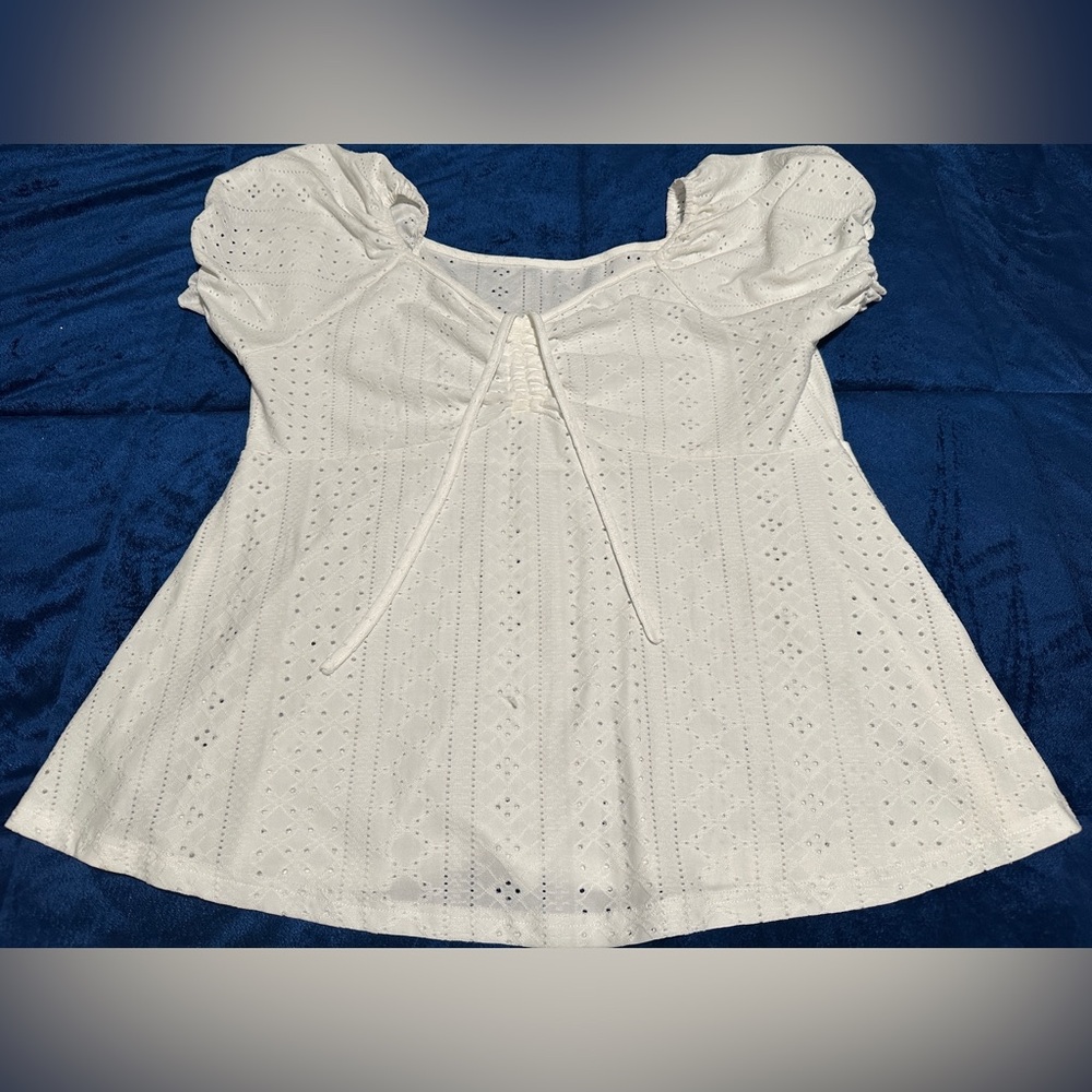 White Eyelet Women's Top 2XL
